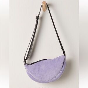 Free People Fleece Bullseye Sling Bag Lavender